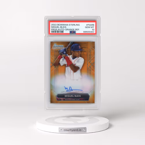 2022 Bowman Sterling Prospect Autographs #PAMB Miguel Bleis - Orange Refractor (PSA 10 GEM MINT)