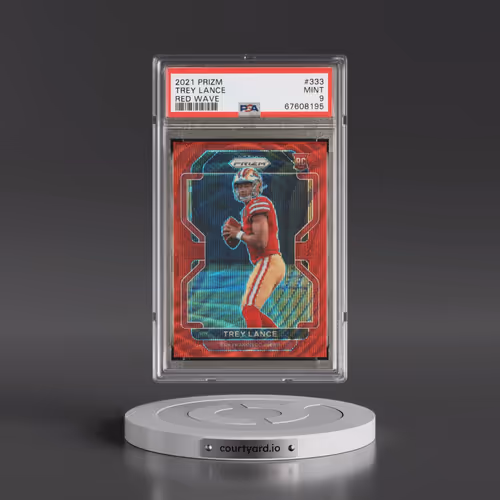 2021 Panini Prizm #333 Trey Lance - Red Wave (PSA 9 MINT)