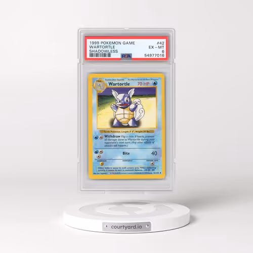 1999 Pokémon Game #42 Wartortle - Shadowless (PSA 6 EX-MT)