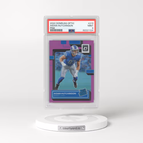 2022 Panini Donruss Optic #213 Aidan Hutchinson - Pink (PSA 9 MINT)