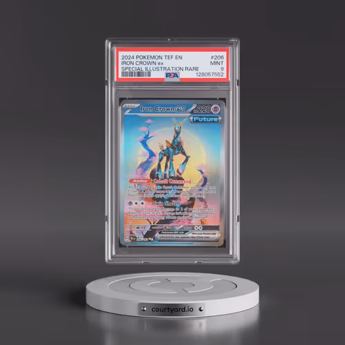2024 Pokémon Tef EN-Temporal Forces #206 Iron Crown EX - Holo Special Illustration Rare (PSA 9 MINT)