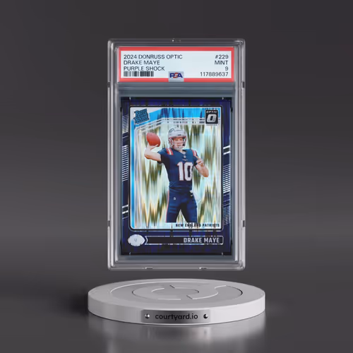 2024 Panini Donruss Optic #229 Drake Maye - Purple Shock (PSA 9 MINT)