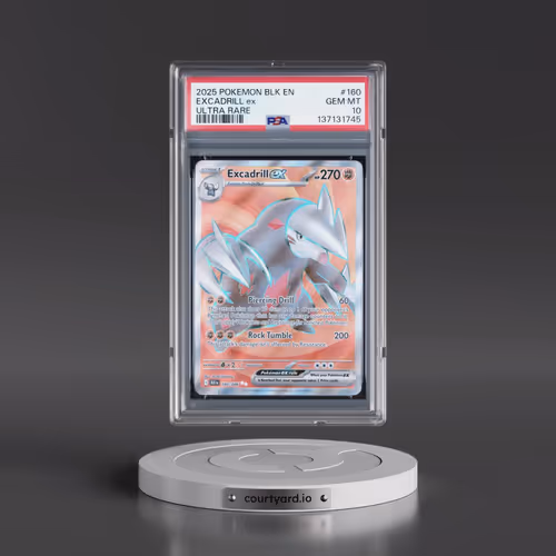 2025 Pokémon Blk EN-Black Bolt #160 Excadrill EX - Holo Ultra Rare (PSA 10 GEM MINT)
