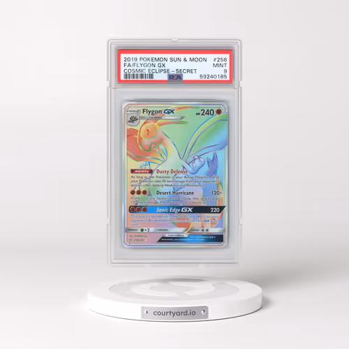 2019 Pokémon Sun & Moon Cosmic Eclipse #256 Flygon GX - Holo Full Art Secret (PSA 9 MINT)