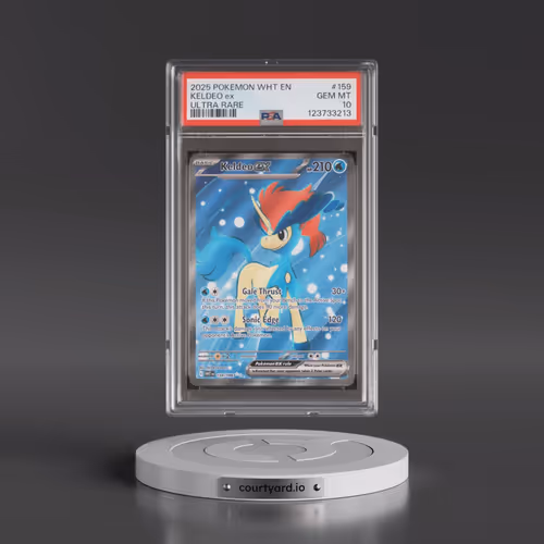 2025 Pokémon Wht EN-White Flare #159 Keldeo EX - Holo Ultra Rare (PSA 10 GEM MINT)