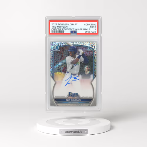2023 Bowman Draft Chrome Prospect Autograph #CDATMO Tre' Morgan - Sparkle Refractor (PSA 9 MINT)