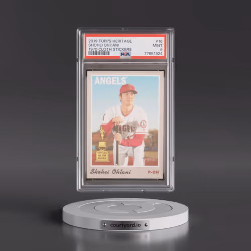 2019 Topps Heritage 1970 Cloth Stickers #16 Shohei Ohtani (PSA 9 MINT)