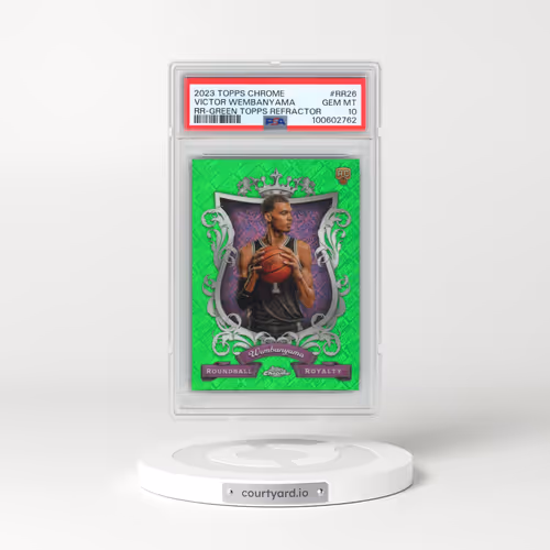 2023 Topps Chrome Roundball Royalty #RR26 Victor Wembanyama - Green Topps Refractor (PSA 10 GEM MINT)
