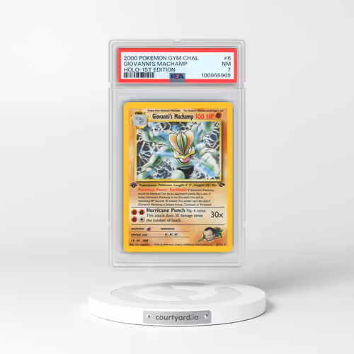2000 Pokémon Gym Challenge #6 Giovanni's Machamp - 1st Edition Holo (PSA 7 NM)