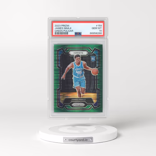 2023 Panini Prizm #159 James Nnaji - Green Pulsar (PSA 10 GEM MINT)