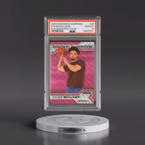 2023 Upper Deck Goodwin Champions Platinum #P40 Caleb Williams - Pink Wave (PSA 10 GEM MINT)