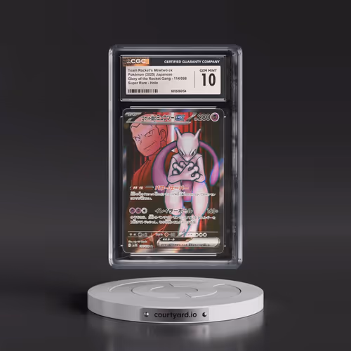 2025 Pokémon SV10-Glory of Team Rocket #114 Team Rocket's Mewtwo EX - Holo Super Rare (CGC 10 GEM MI