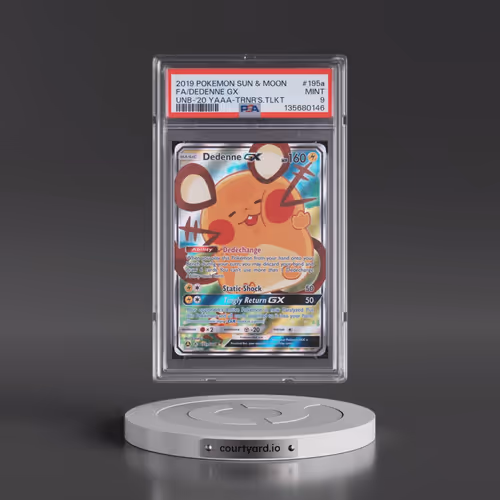 2019 Pokémon Sun & Moon Unbroken Bonds #195a Dedenne GX - Holo Full Art 2020 Yellow A Alternate Art