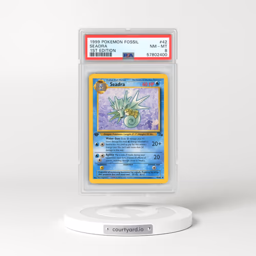 1999 Pokémon Fossil #42 Seadra - 1st Edition (PSA 8 NM-MT)
