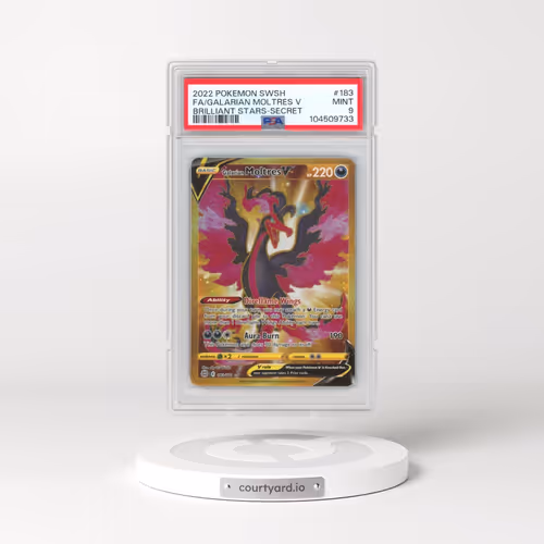 2022 Pokémon Sword & Shield Brilliant Stars #183 Galarian Moltres V - Holo Full Art Secret (PSA 9 MINT)