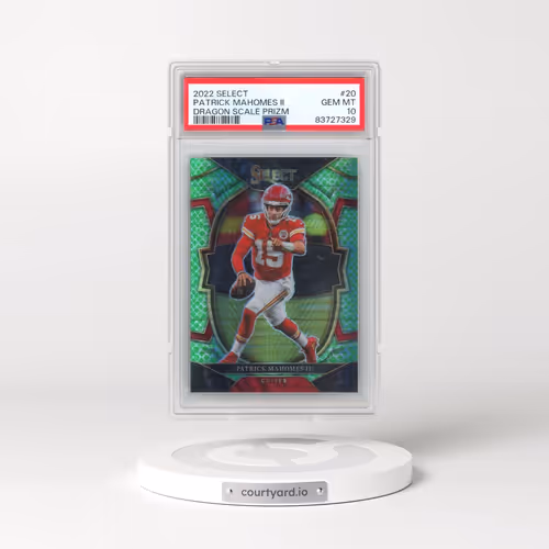 2022 Panini Select #20 Patrick Mahomes II - Dragon Scale Prizm (PSA 10 GEM MINT)