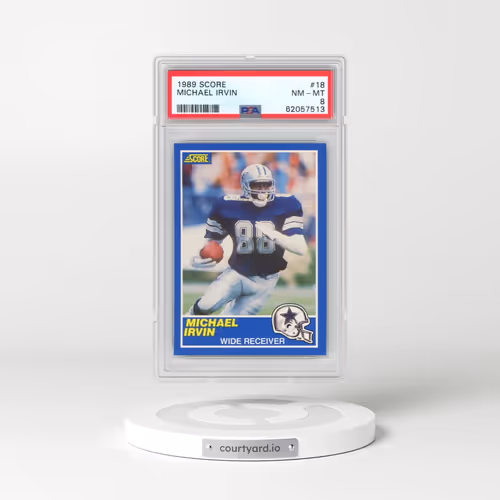 1989 Score #18 Michael Irvin (PSA 8 NM-MT)