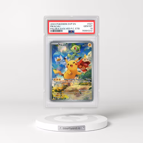 2023 Pokémon Svp EN-SV Black Star Promo #027 Pikachu - Paldea Evolved Pokemon Center Elite Trainer Box (PSA 10 GEM MINT)