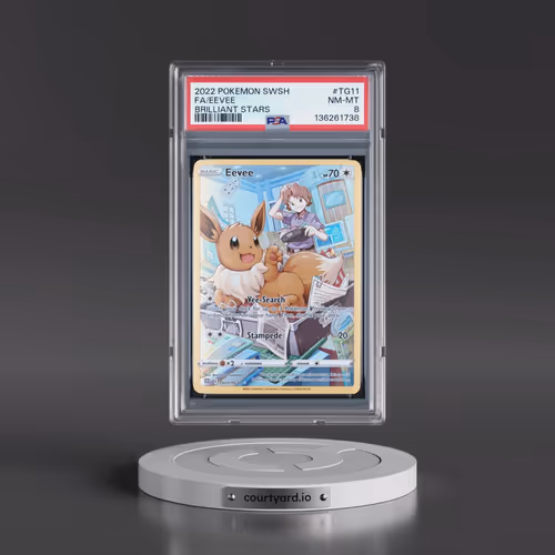 2022 Pokémon Sword & Shield Brilliant Stars #TG11 Eevee - Full Art (PSA 8 NM-MT)