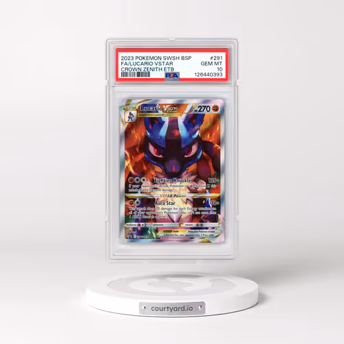 2023 Pokémon Swsh Black Star Promo #291 Lucario Vstar - Full Art Crown Zenith Elite Trainer Box (PSA