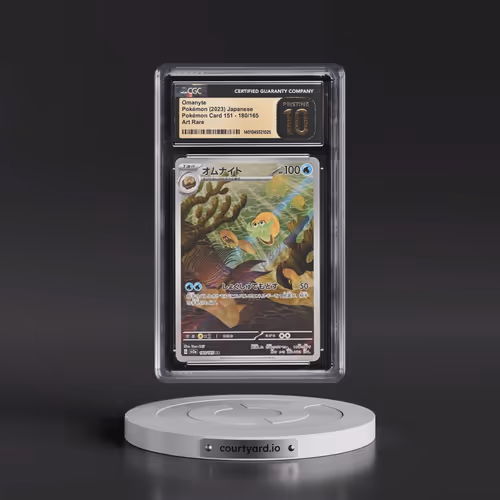 2023 Pokémon Card 151 #180/165 Omanyte - Art Rare Holo (CGC 10 PRISTINE)