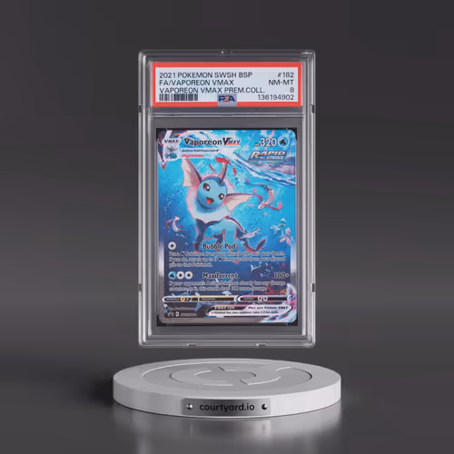 2021 Pokémon Swsh Black Star Promo #182 Vaporeon Vmax - Full Art Vaporeon Vmax Premium Collection (P
