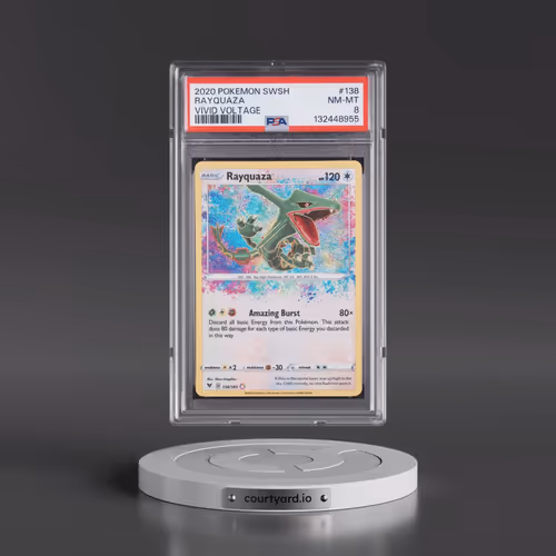 2020 Pokémon Sword & Shield Vivid Voltage #138 Rayquaza (PSA 8 NM-MT)