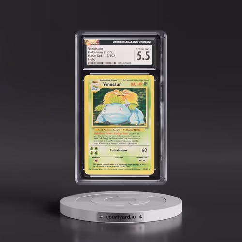 1999 Base Set #15/102 Venusaur - Holo (CGC 5.5 EX+)