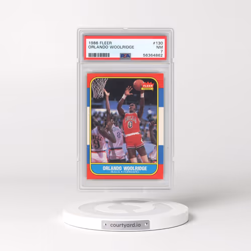 1986 Fleer #130 Orlando Woolridge (PSA 7 NM)