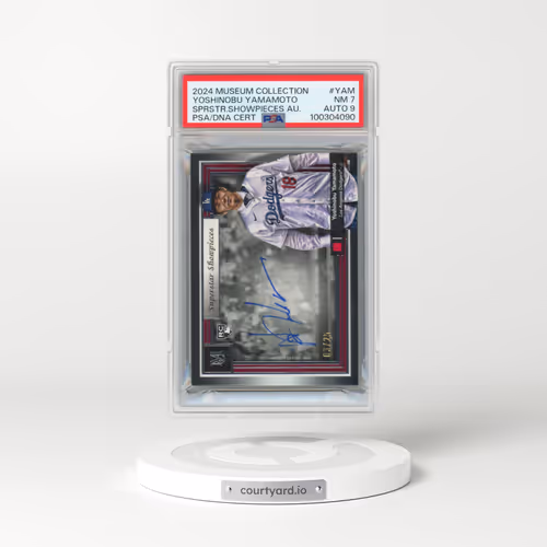 2024 Topps Museum Collection Superstar Showpieces Autographs #YAM Yoshinobu Yamamoto (PSA 7 NM)