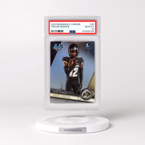 2023 Bowman University Chrome #36 Travis Hunter (PSA 10 GEM MINT)