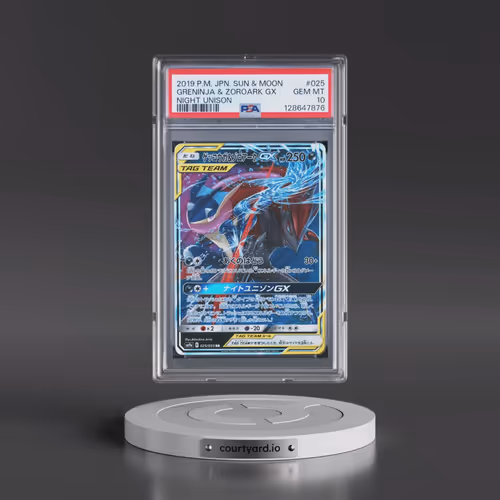 2019 Pokémon Sun & Moon Strength Expansion Pack Night Unison #025 Greninja & Zoroark GX - Holo (PSA