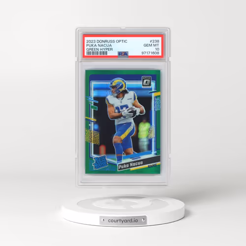 2023 Panini Donruss Optic #238 Puka Nacua - Green Hyper (PSA 10 GEM MINT)