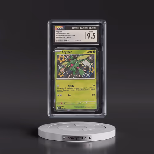 2024 Paldean Fates - PAF EN #095/091 Scyther - Shiny Rare Holo (CGC 9.5 MINT+)