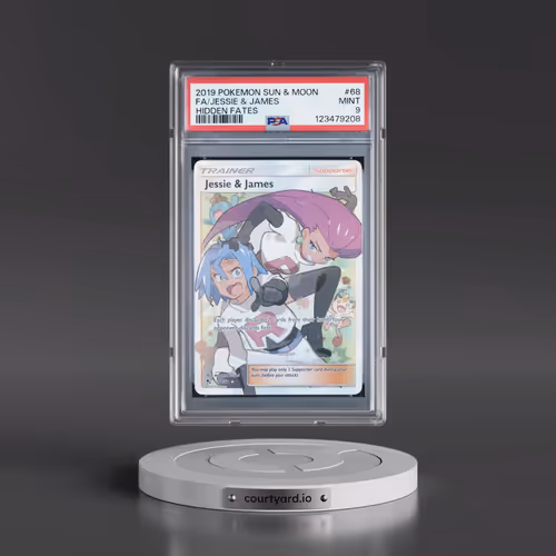 2019 Pokémon Sun & Moon Hidden Fates #68 Jessie & James - Full Art (PSA 9 MINT)