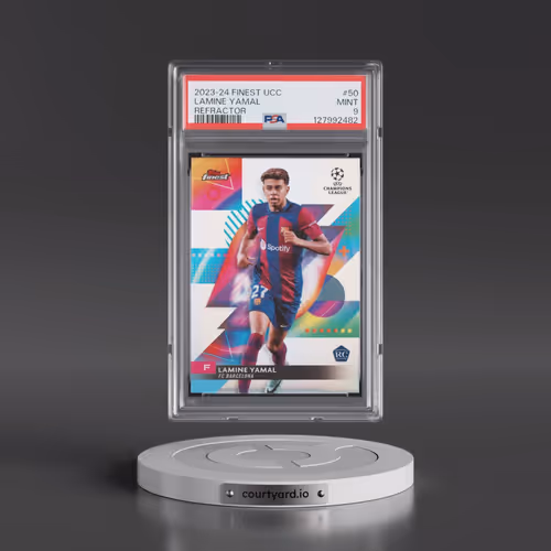 2023-24 Topps Finest UEFA Club Competitions #50 Lamine Yamal - Refractor (PSA 9 MINT)