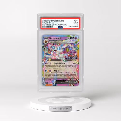 2025 Pokémon Pre EN-Prismatic Evolutions #041 Sylveon EX - Holo Surprise Box Exclusive (PSA 9 MINT)