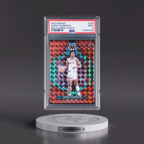 2023 Panini Mosaic #230 Amen Thompson - Red & Green Choice (PSA 9 MINT)