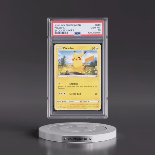 2021 Pokémon Sword & Shield Evolving Skies #049 Pikachu (PSA 10 GEM MINT)