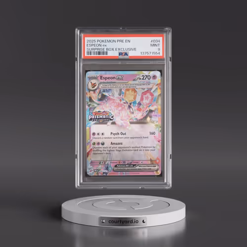2025 Pokémon Pre EN-Prismatic Evolutions #034 Espeon EX - Holo Surprise Box Exclusive (PSA 9 MINT)