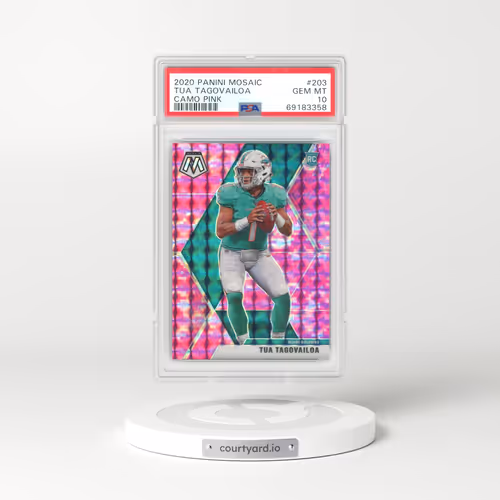 2020 Panini Mosaic #203 Tua Tagovailoa - Camo Pink (PSA 10 GEM MINT)