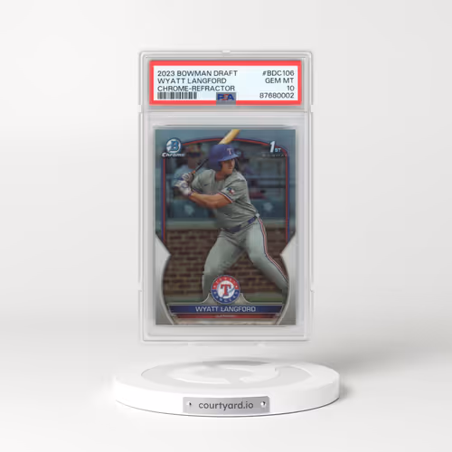 2023 Bowman Draft #BDC106 Wyatt Langford - Chrome-Refractor (PSA 10 GEM MINT)