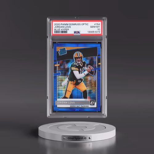 2020 Panini Donruss Optic #154 Jordan Love - Blue Hyper (PSA 10 GEM MINT)
