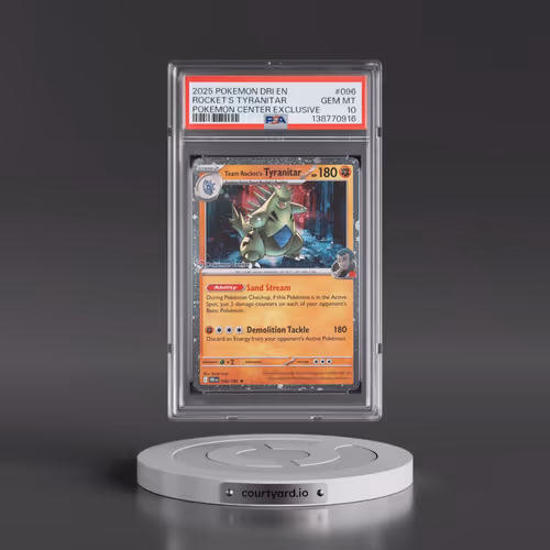 2025 Pokémon Dri EN-Destined Rivals #096 Team Rocket's Tyranitar - Pokemon Center Exclusive (PSA 10