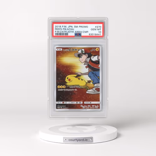 2018 Pokémon SM Promo #270 Red's Pikachu - Pokemon Center 20th Anniversary Campaign (PSA 10 GEM MINT