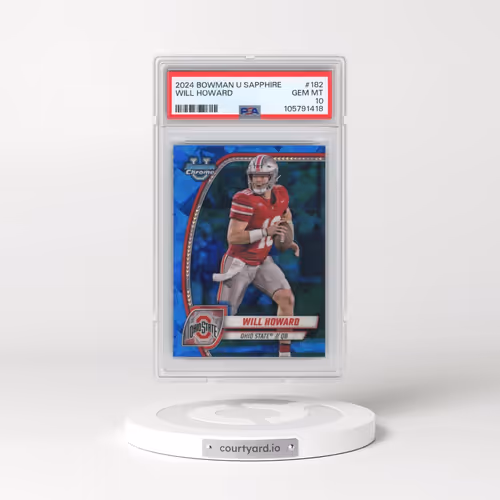 2024 Bowman University Chrome Sapphire #182 Will Howard (PSA 10 GEM MINT)