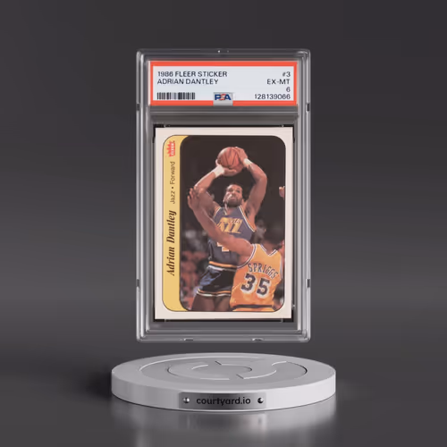 1986 Fleer Sticker #3 Adrian Dantley (PSA 6 EX-MT)