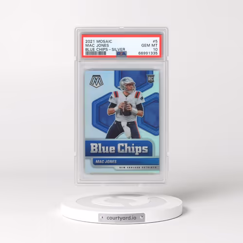 2021 Panini Mosaic Blue Chips #5 Mac Jones - Silver (PSA 10 GEM MINT)