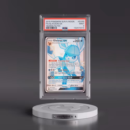 2019 Pokémon Sun & Moon Hidden Fates #SV55 Glaceon GX - Holo Full Art (PSA 9 MINT)