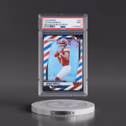2024 Panini Prizm #347 Jayden Daniels - Red/White/Blue Prizm (PSA 9 MINT)